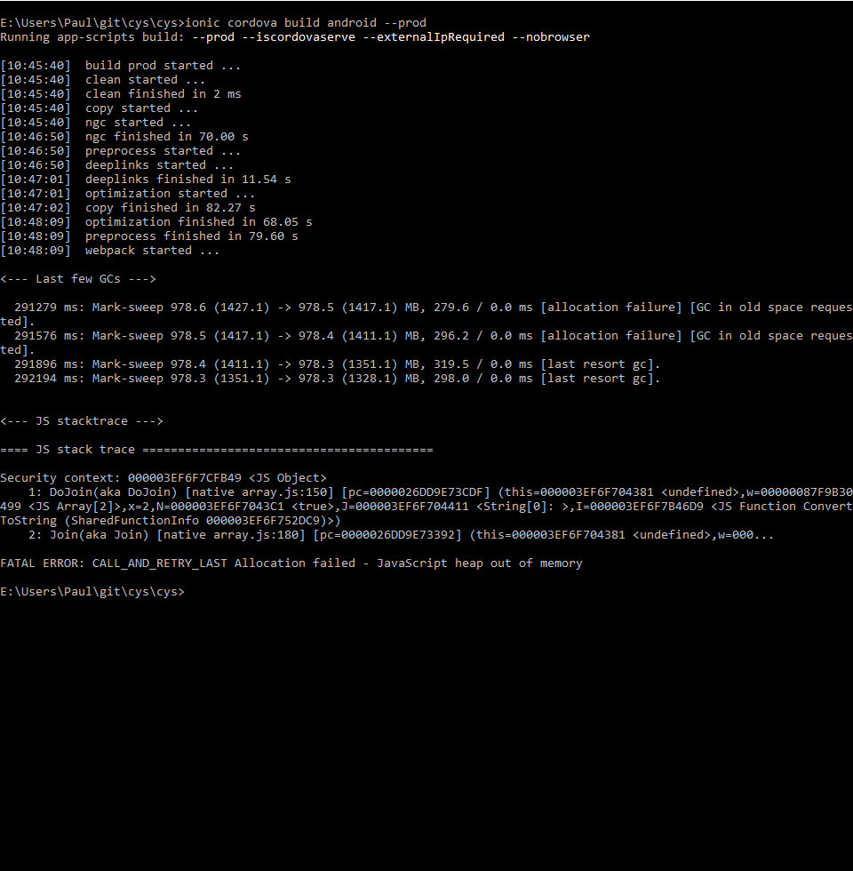Error in ionic cordova build android prod · Issue 1076 · ionicteam
