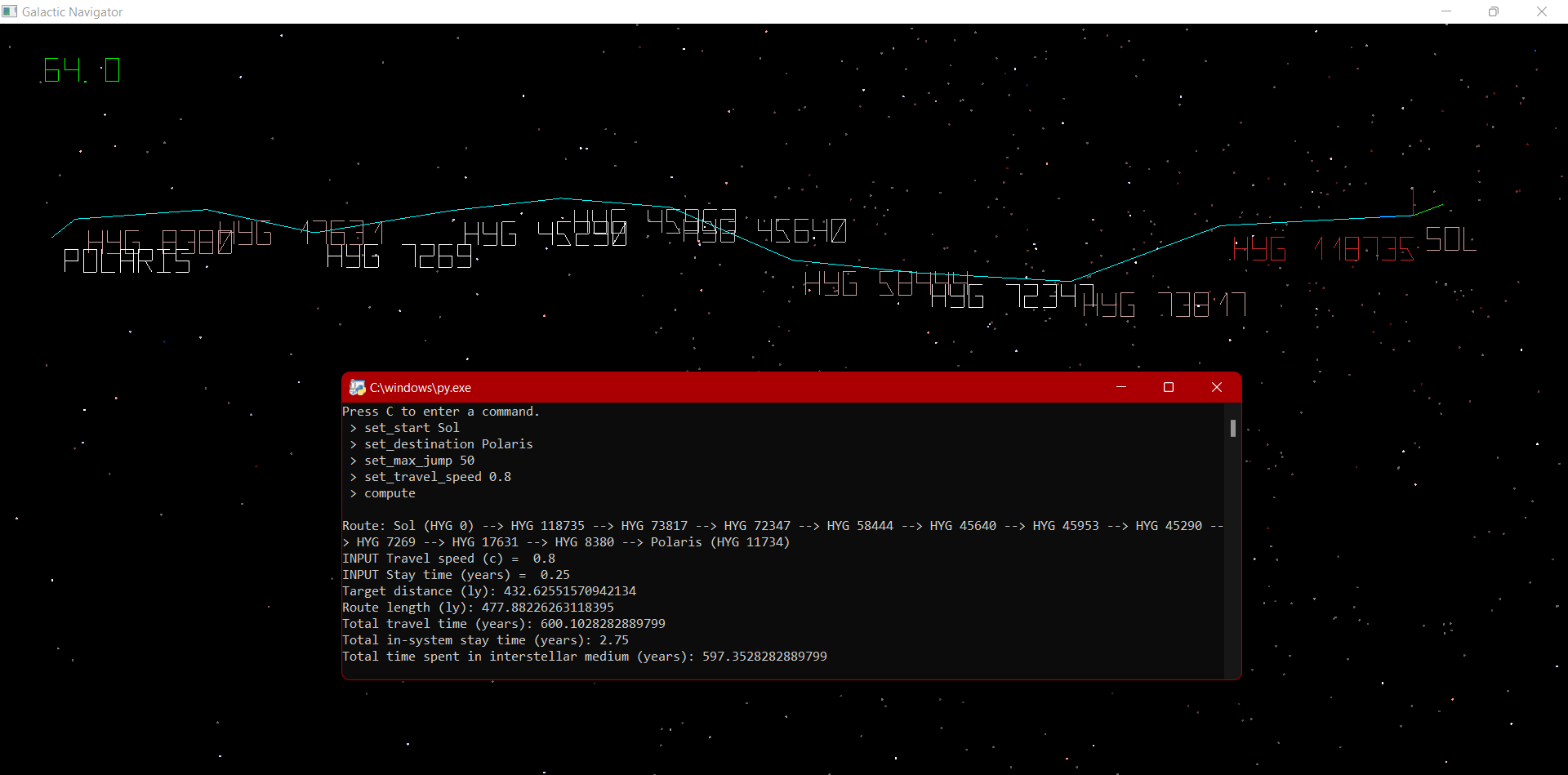 GitHub ardaguler/GalacticNavigator Interstellar travel planner and