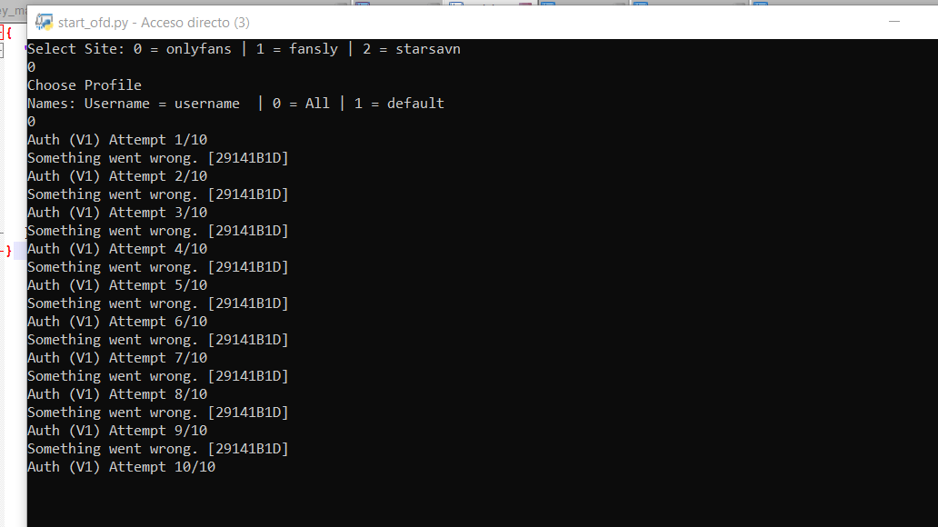 "Something went wrong" error when I try to log in Onlyfans · Issue