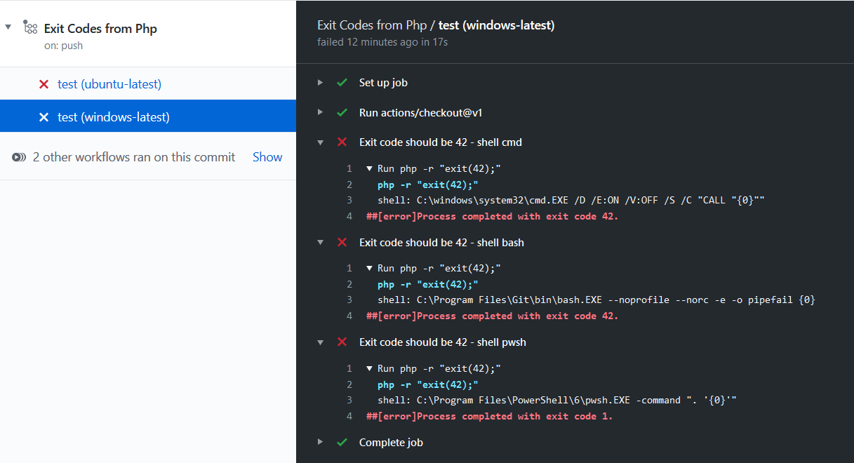 Powershell does not return the correct nonzero exit code · Issue 351