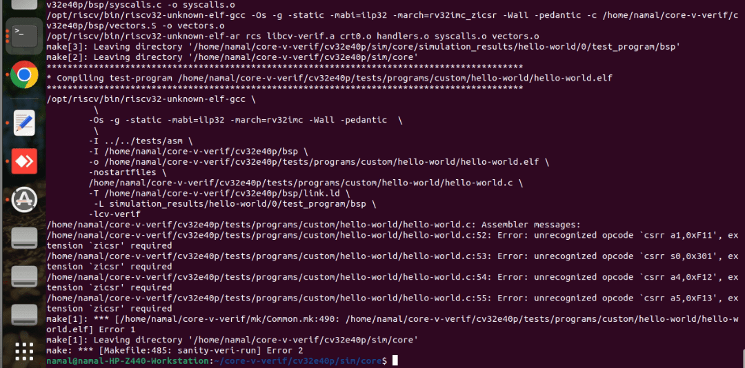 extension 'zicsr' required · Issue 1594 · openhwgroup/corevverif
