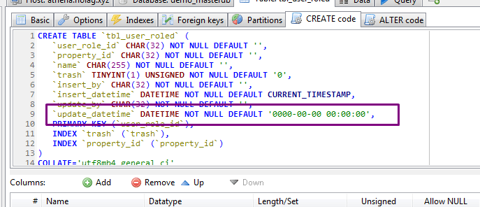 DATETIME field ON UPDATE CURRENT_TIMESTAMP disappears after altering