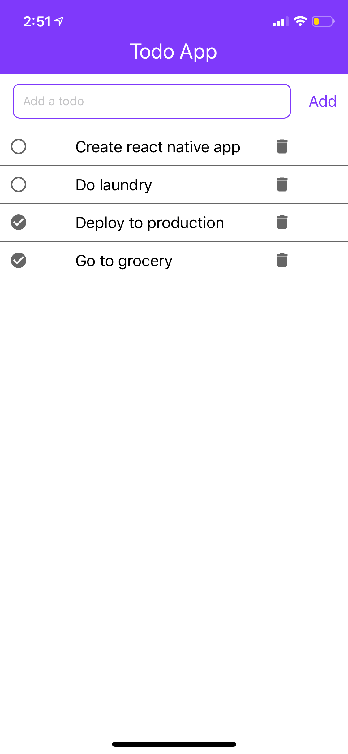 To Do App with React Native