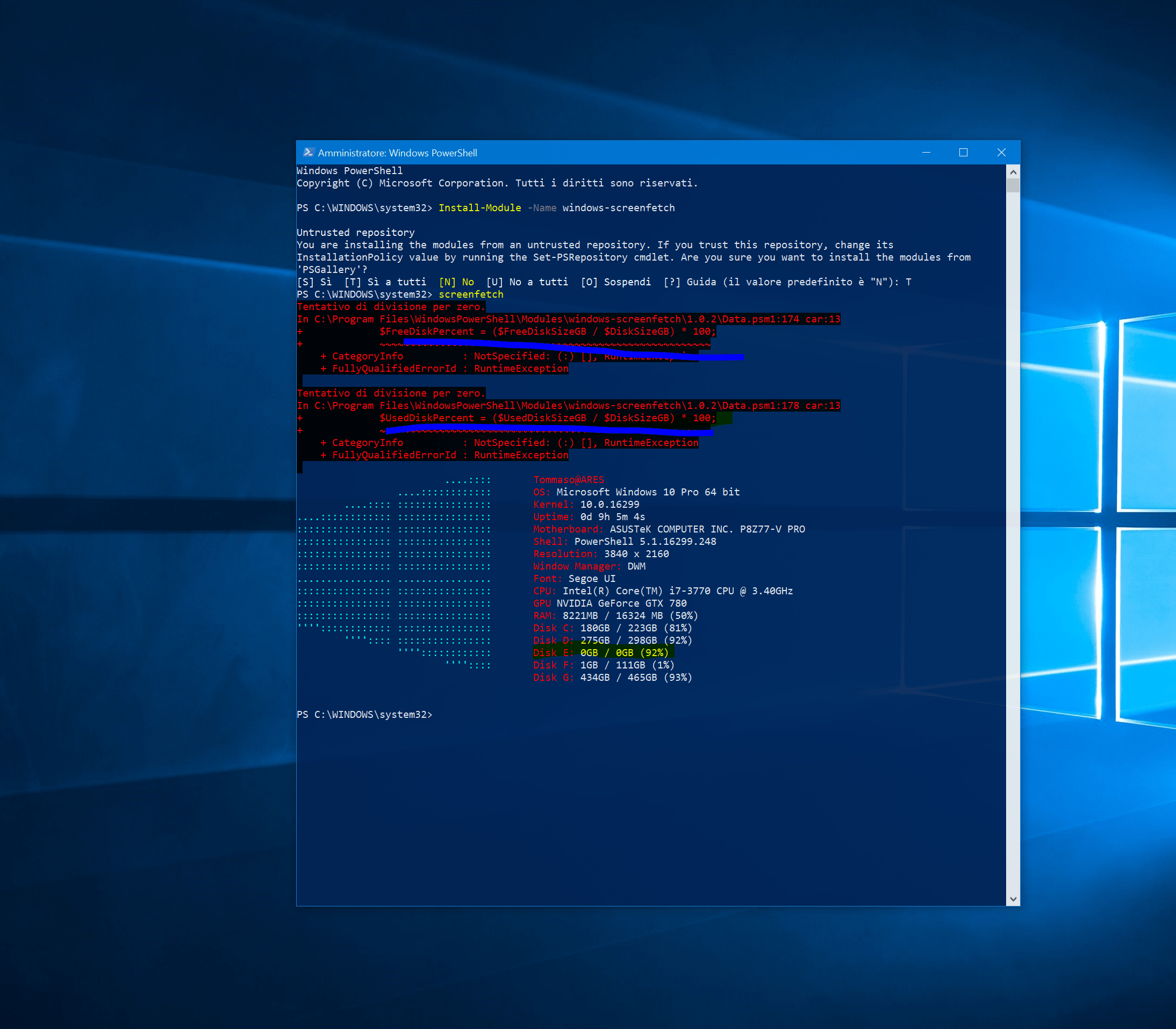 Attempted to divide by zero · Issue 9 · JulianChow94/Windows