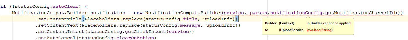 constructor Builder in class Builder cannot be applied to given types