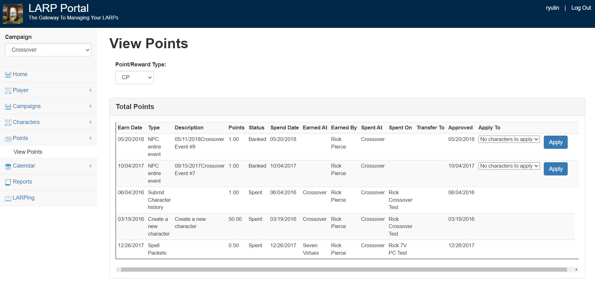 How to Apply Banked Points to my Character