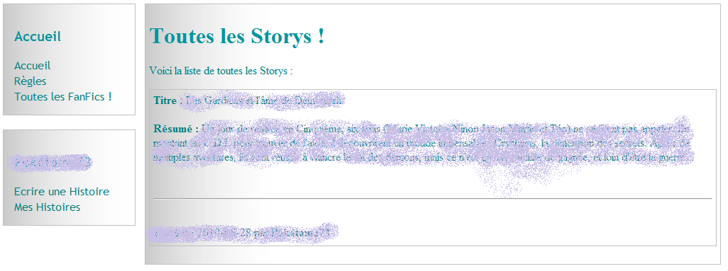 Site de FanFics par Raposa OpenClassrooms