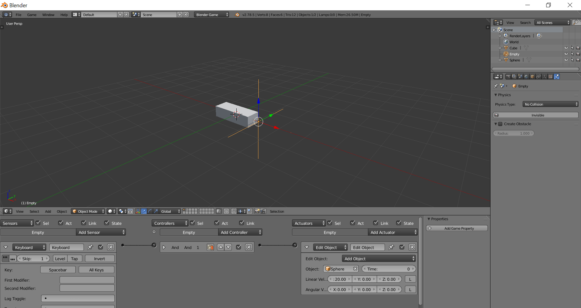 [Blender Game Engine]engendrer un objet par Kamikash page 1