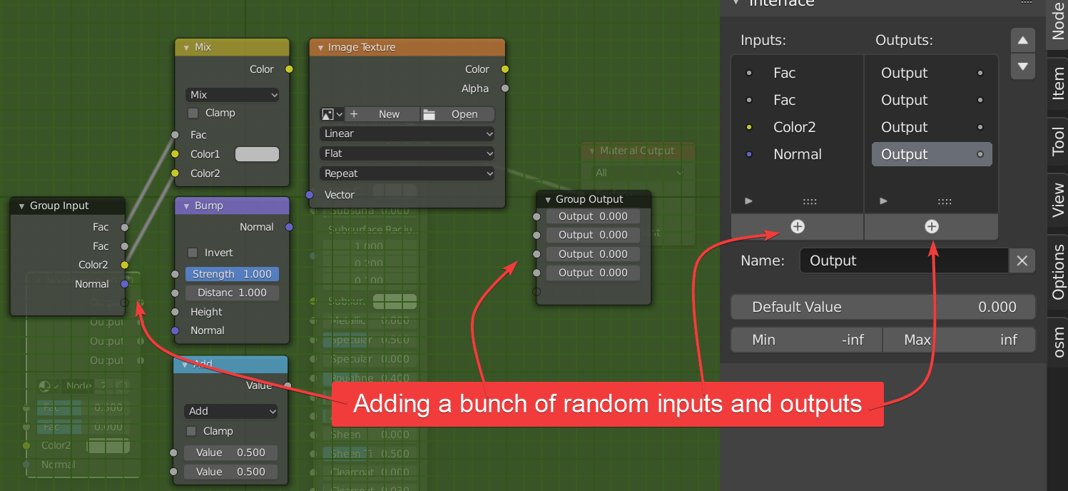 How to work with node groups in Blender