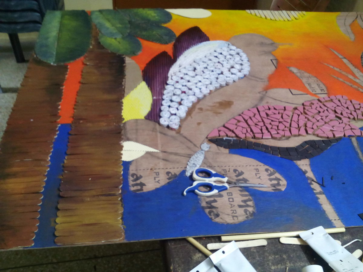 How to Make a Beautiful Wall Mural With Waste or Upcycled Materials