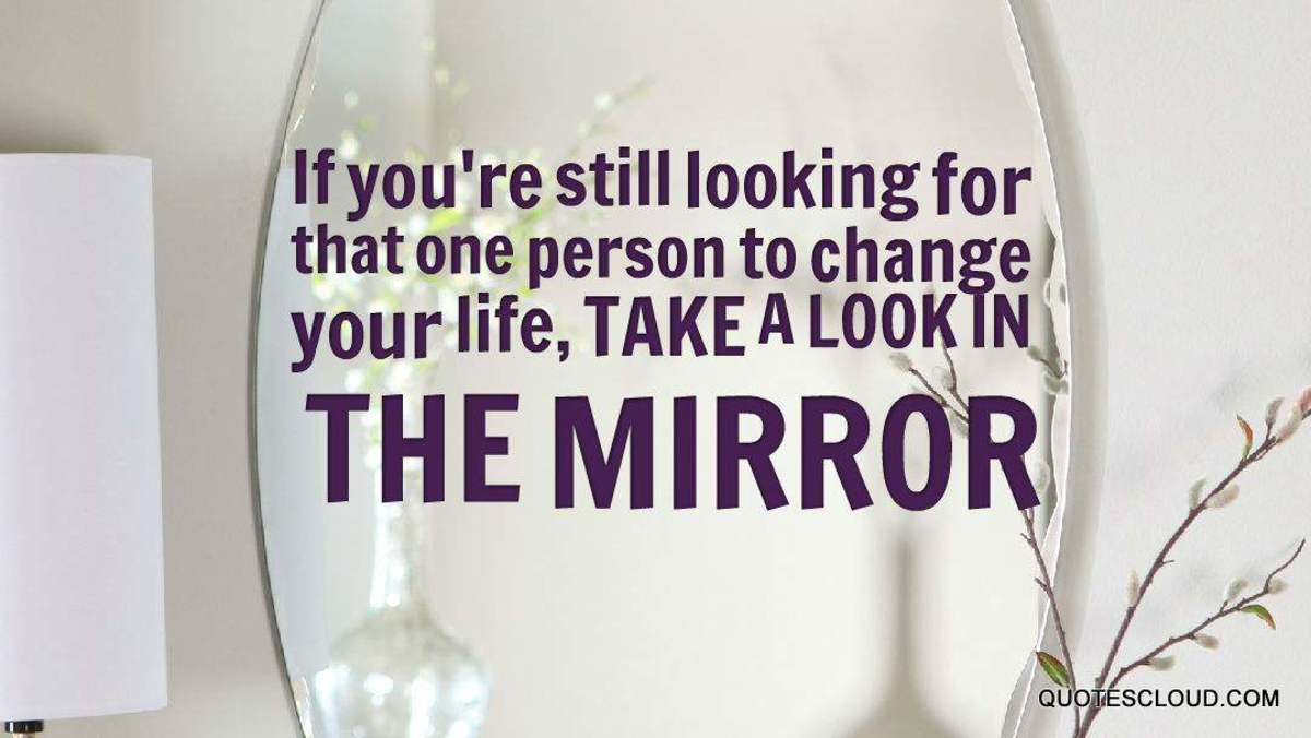 Inside Every Person, You Know; There’s a Person You Don’t Know the Reflection in the Mirror