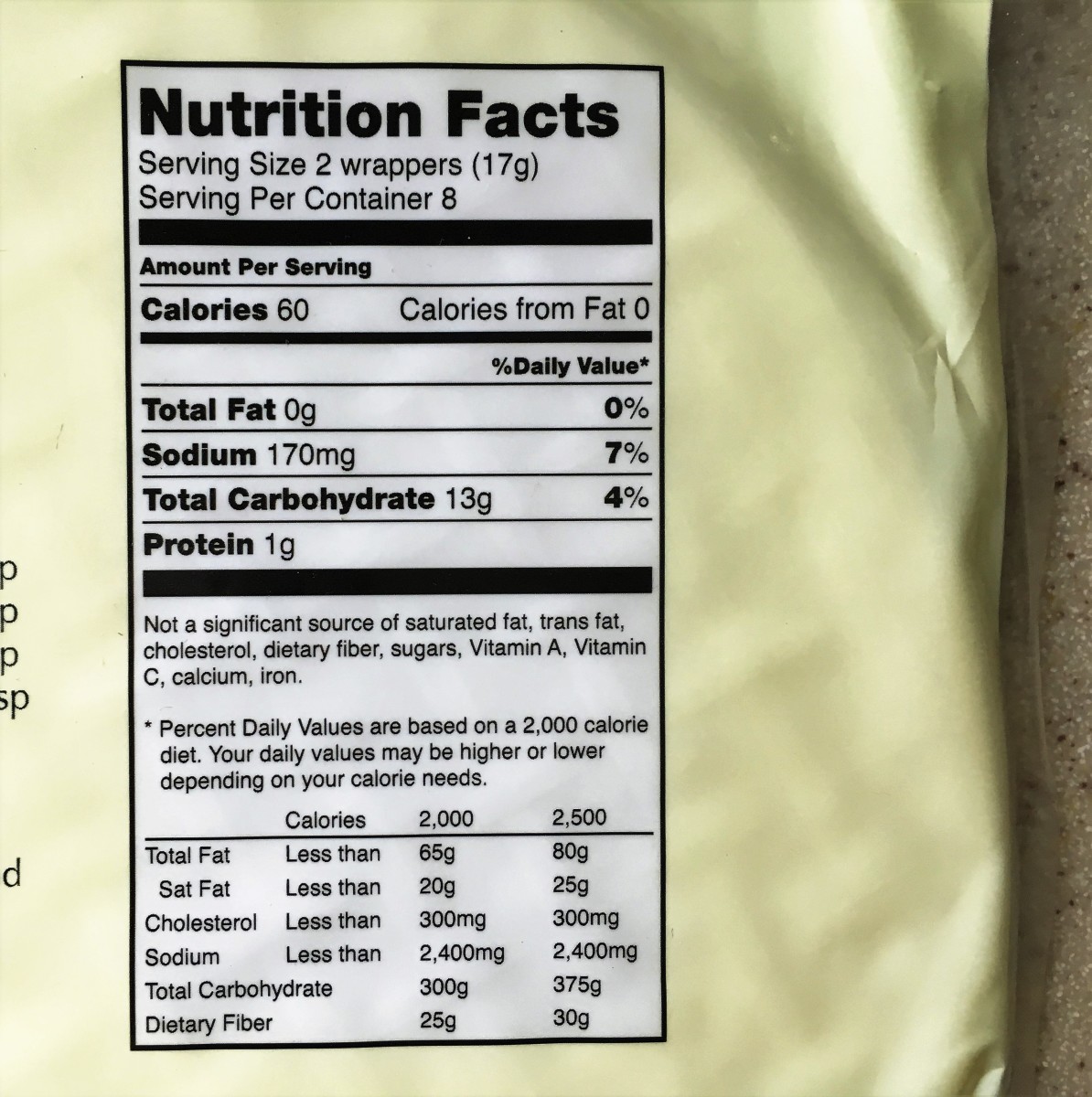 Spring Roll Wrappers Nutritional Information NutritionWalls