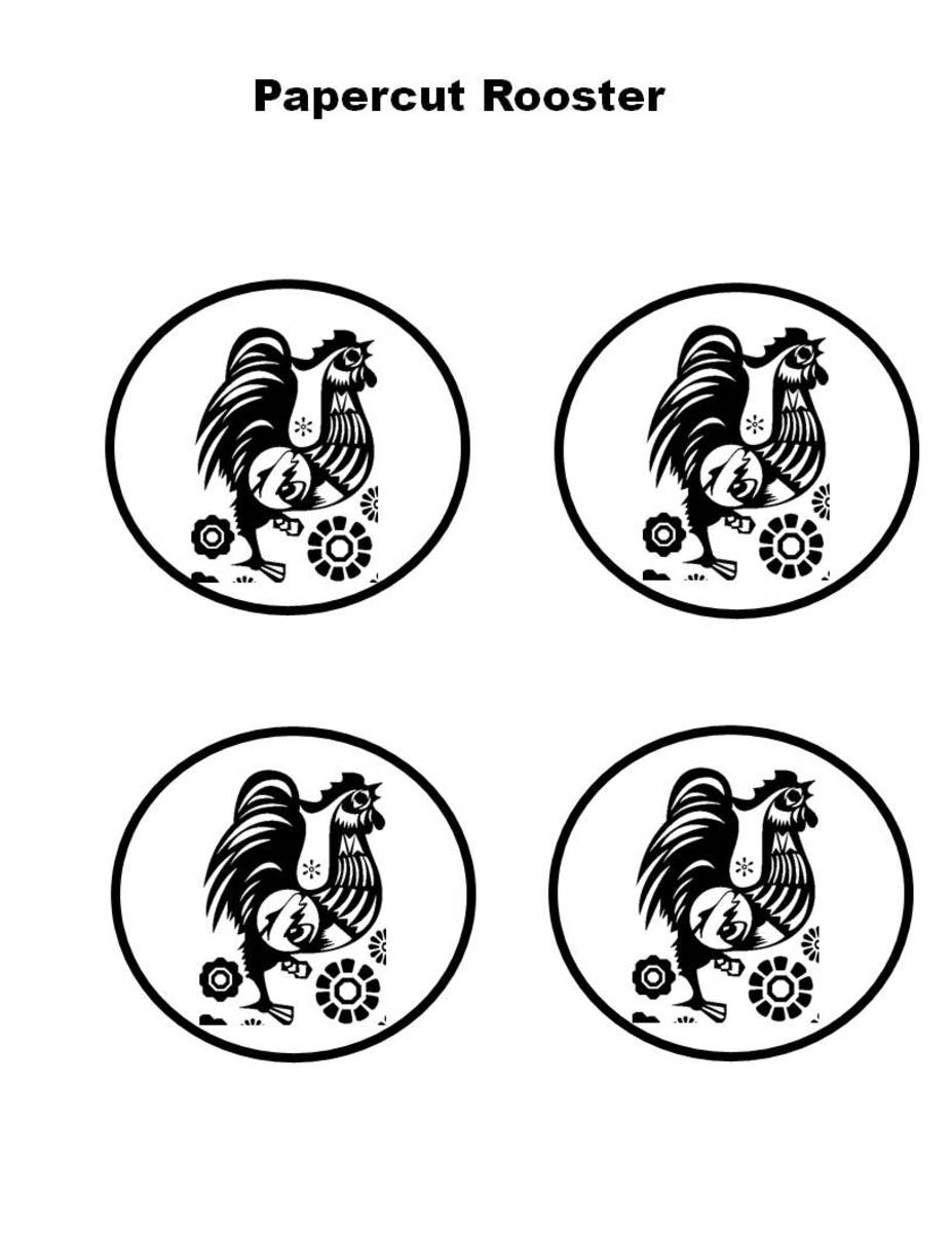 Printable Rooster Bookmarks for Chinese New Year Kid