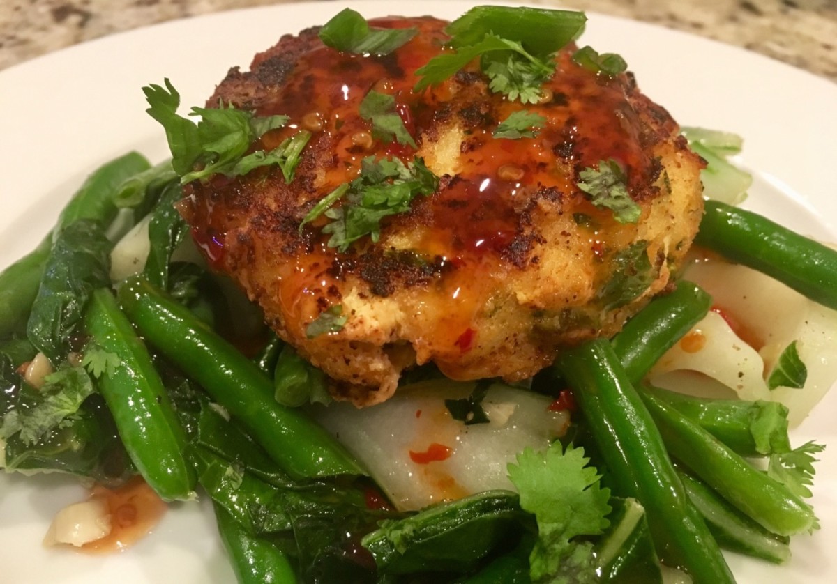 Fish Cakes With Bok Choy and Green Beans Delishably