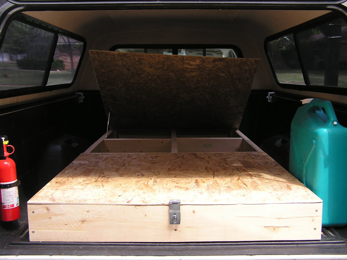Homemade Truck Bed Storage And Sleeping Platform for Camping AxleAddict