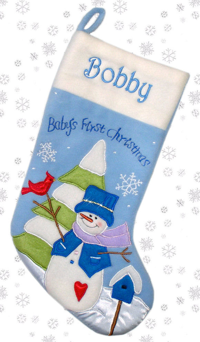 Christmas Stocking Boy 'Baby's First Christmas' Stockings