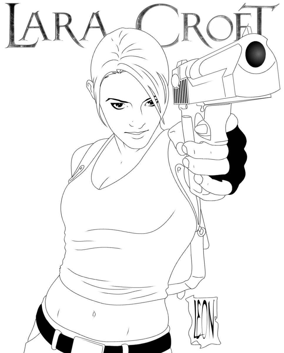 Lara Croft Tomb Raider Coloring Pages Sketch Coloring Page