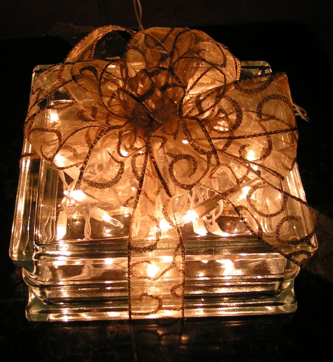 Illuminated Glass Block ChristmasPresent Decoration Instructions for Gift Giving Holidappy