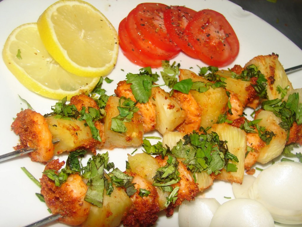 Prawn and Pineapple Tikka Recipe.