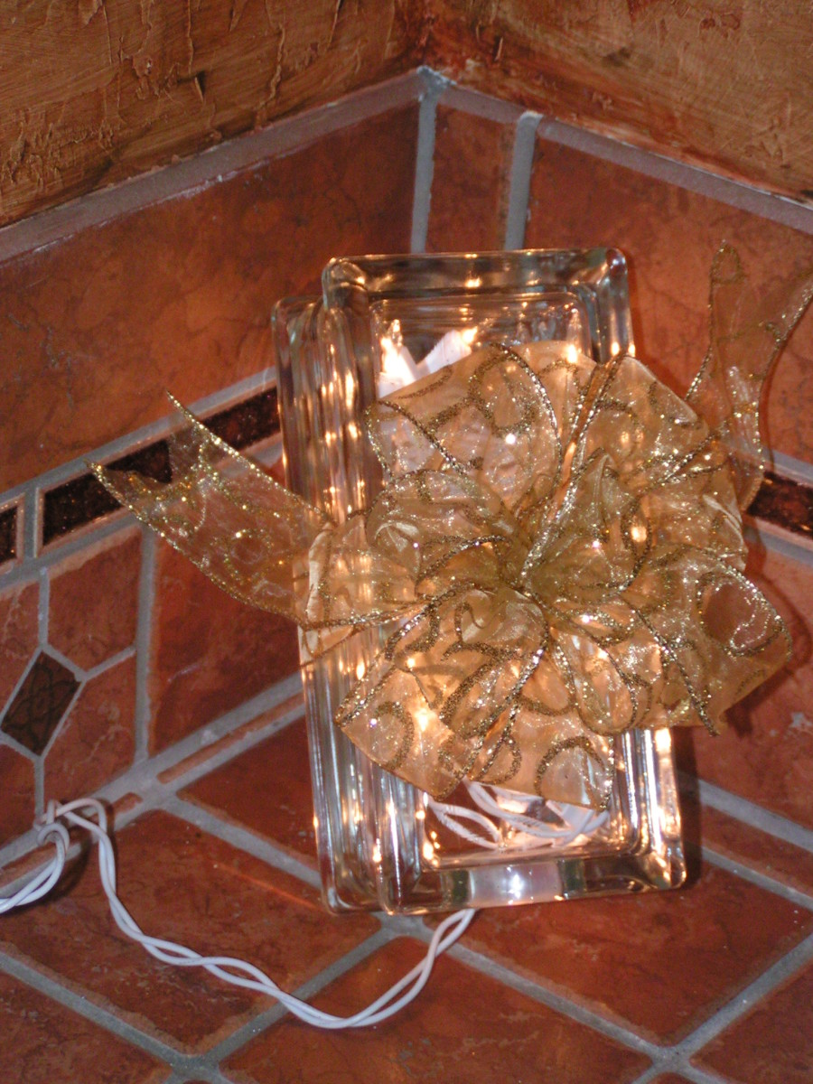 How to Make an Illuminated Glass Block Christmas Present Decoration