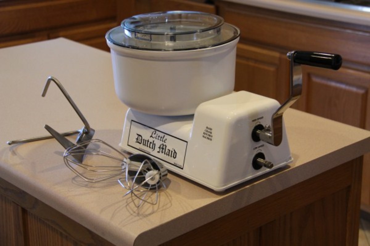 The Amish Made Little Dutch Maid Hand Crank Kitchen Machine Put to the