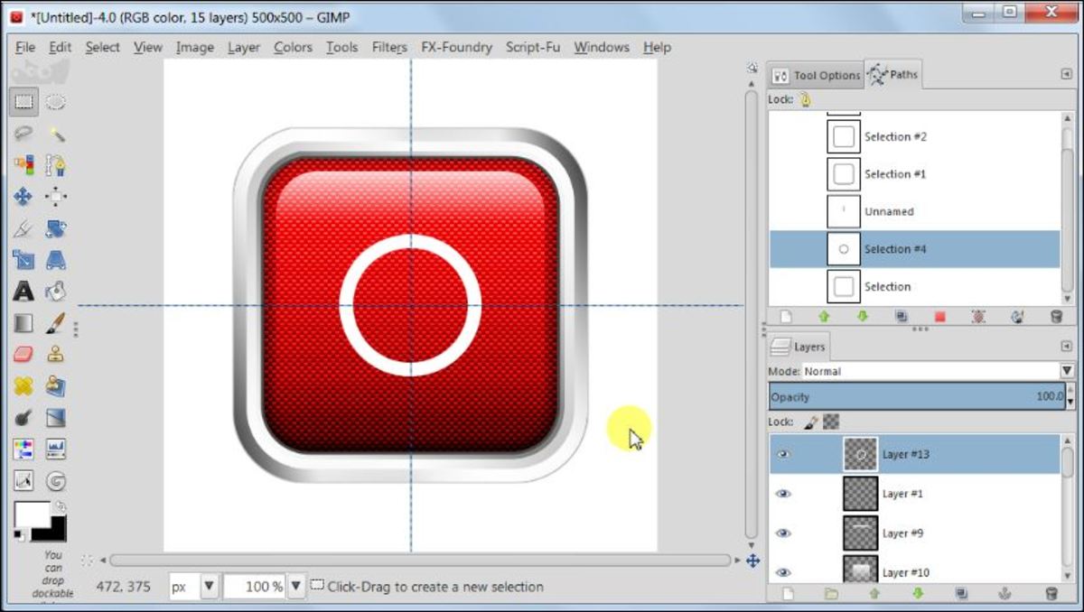 Create a Square Glossy Button in GIMP 2.8 Tutorial TurboFuture