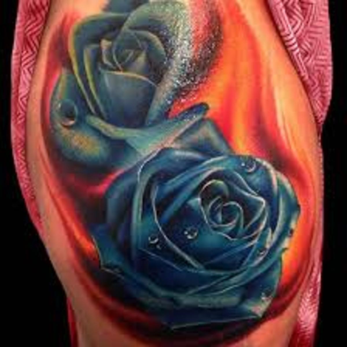 Meaning of Rose Tattoo Black, Blue, Purple, and Other Roses Tattoos