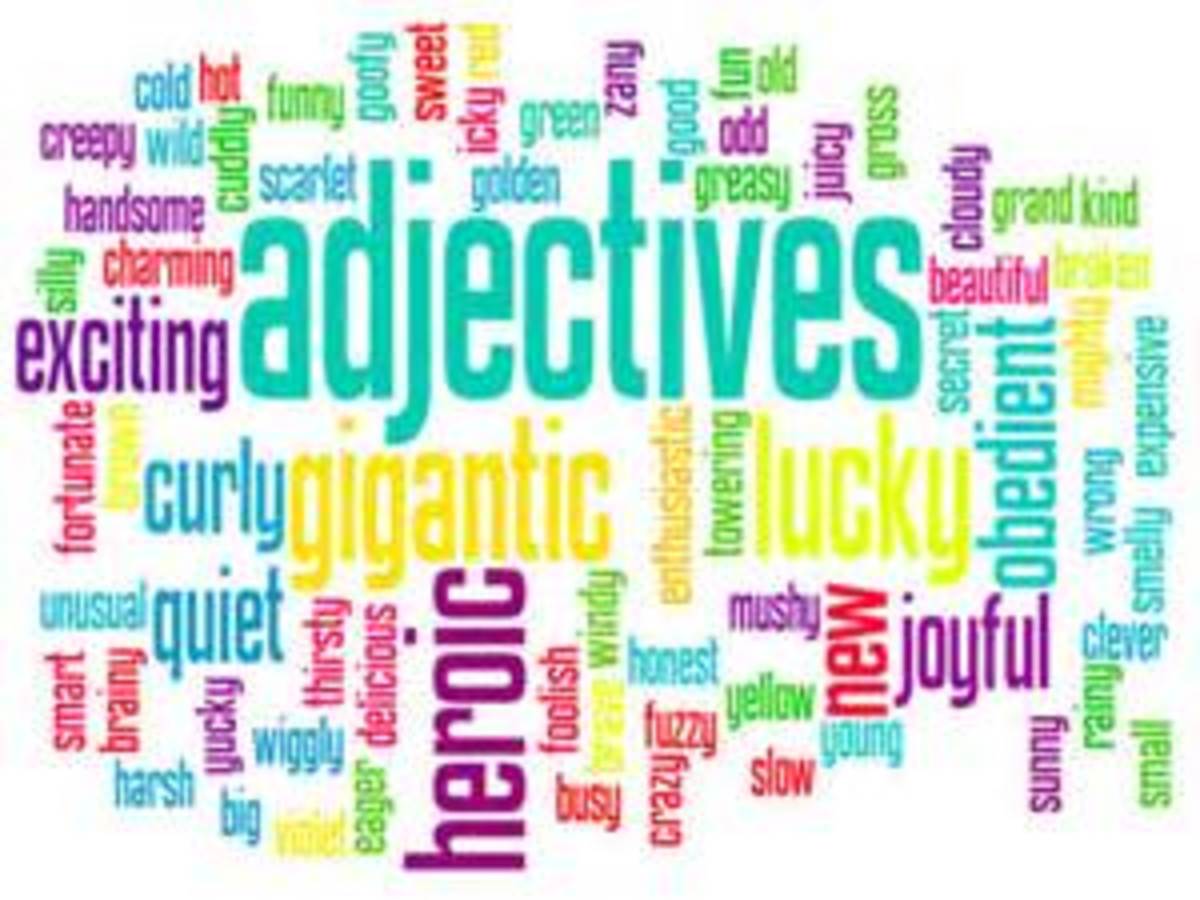 English Language and Grammar 'Adjectives, Nouns and Verbs defined