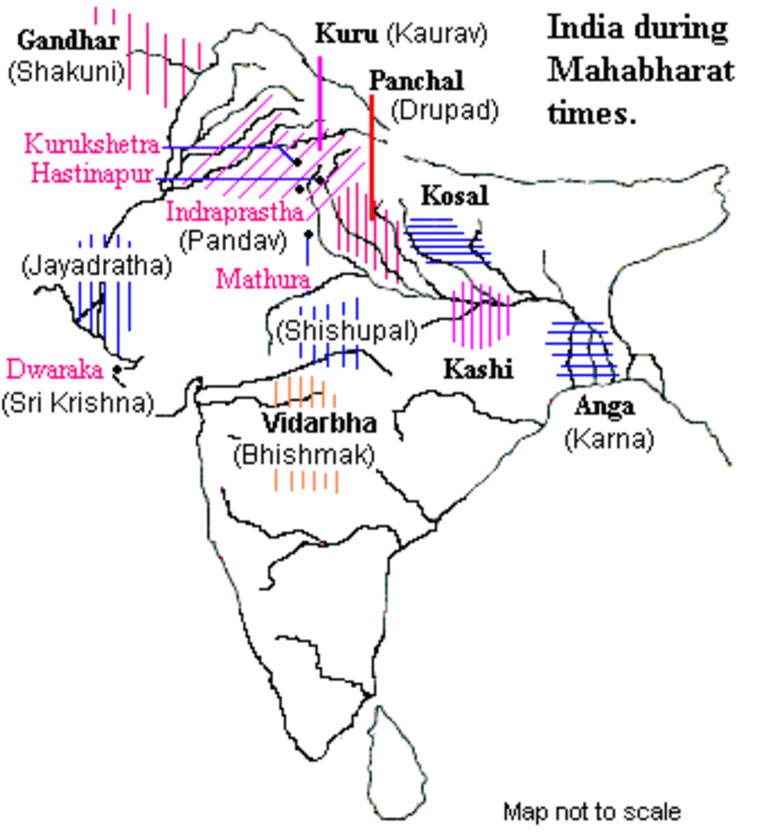 Ancient Map Of India During Mahabharata Mahabharat The Longest Epic Saga HubPages