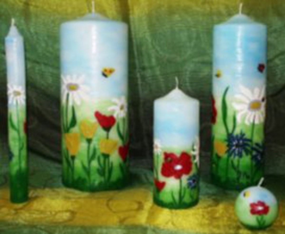 Encaustic on a Candle Art on a Candle