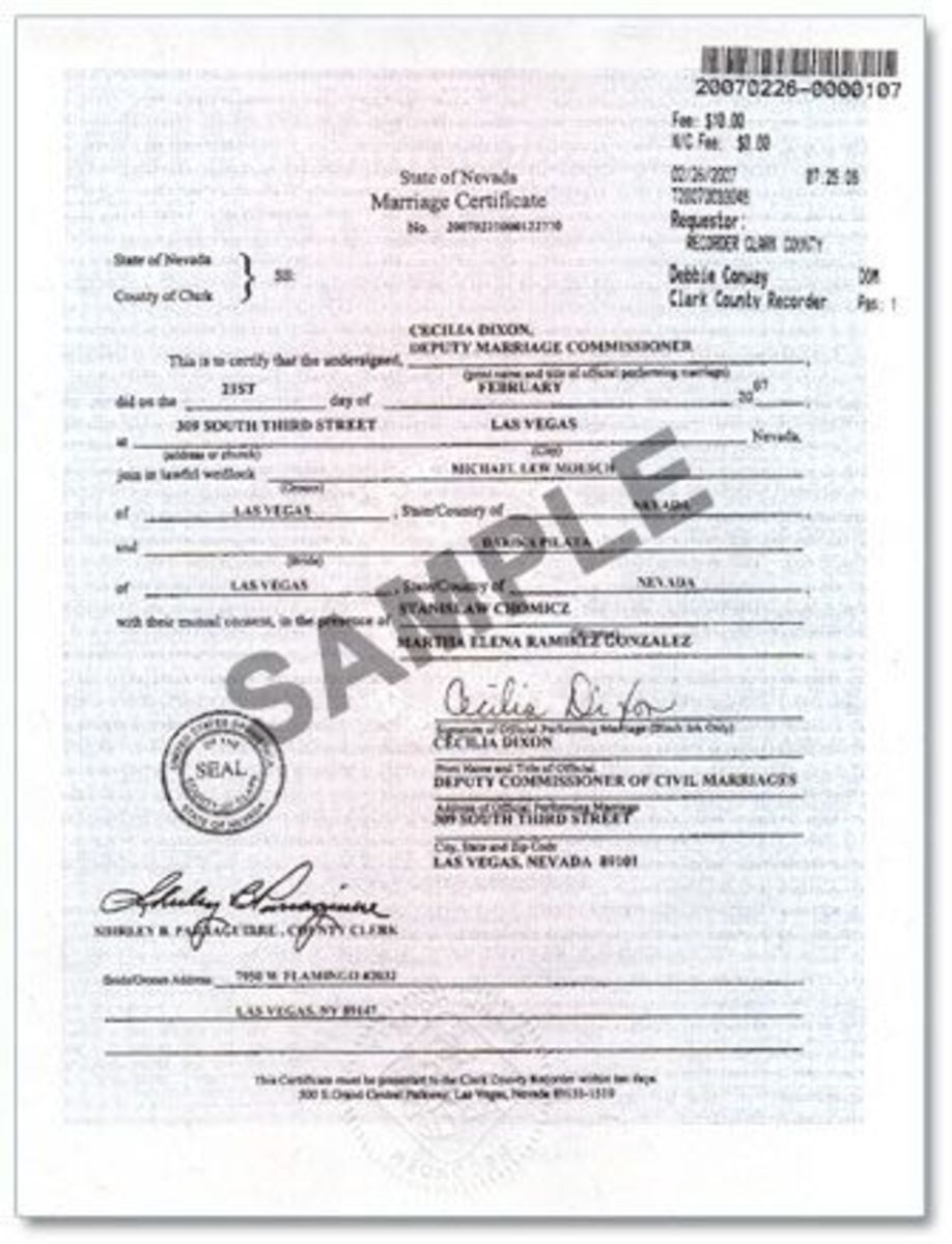 Order Reno and Las Vegas Wedding Certificates Online! HubPages