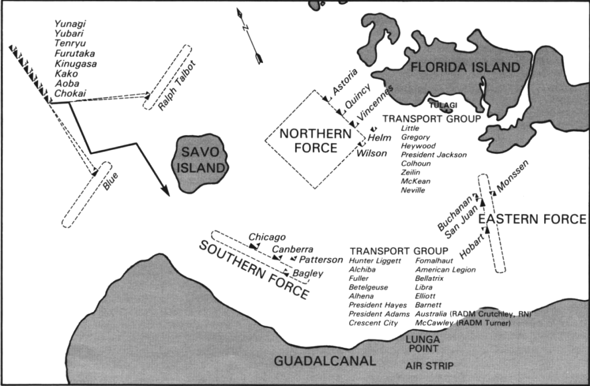 August 7 1942 Map Of Us Ships Bombarding Guadalcanal Tulagi Guadalcanal— Turning Point in the Pacific, 1942 Owlcation