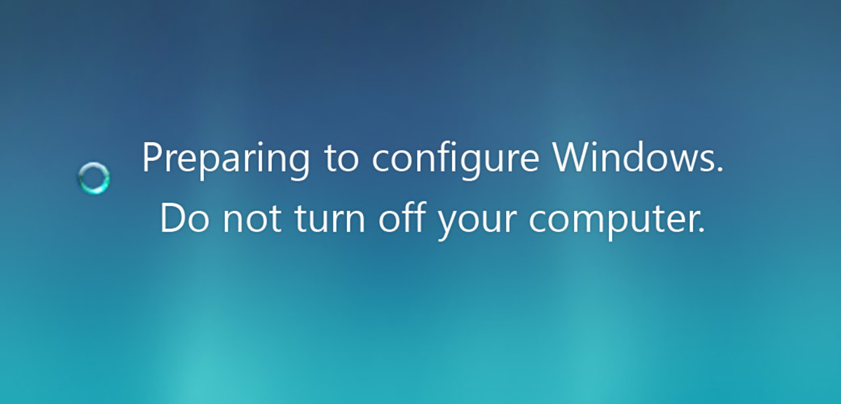 Solution for Stuck "Preparing to Configure Windows. Please Do Not Turn