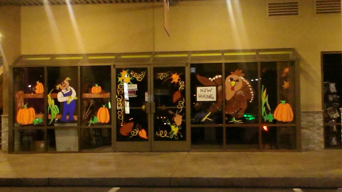Delightful Thanksgiving and Fallthemed Window Paintings Holidappy