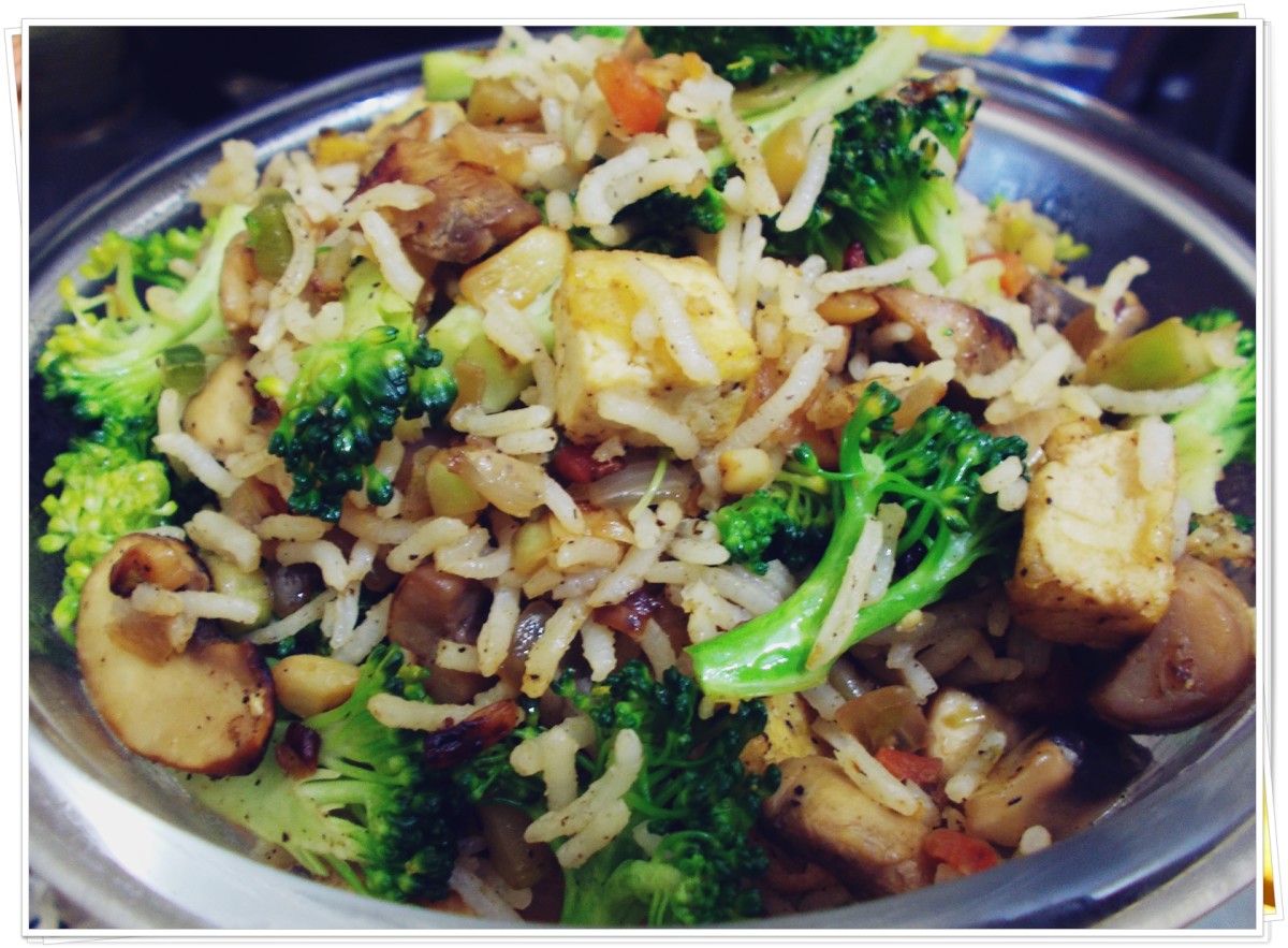 Vegan Tofu, Mushroom, and Broccoli Fried Rice Delishably