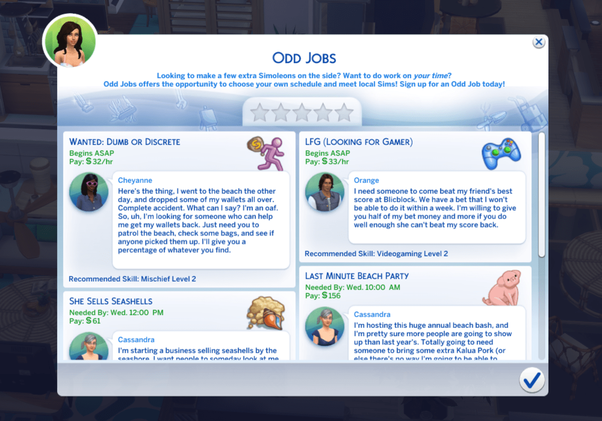 "The Sims 4 Island Living" Careers and Odd Jobs Guide LevelSkip