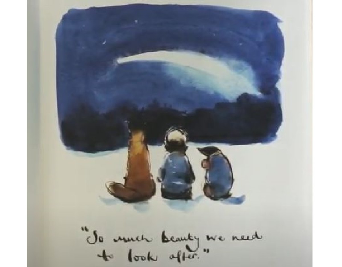 black and white sketch boy "the boy, the mole, the fox and the horse