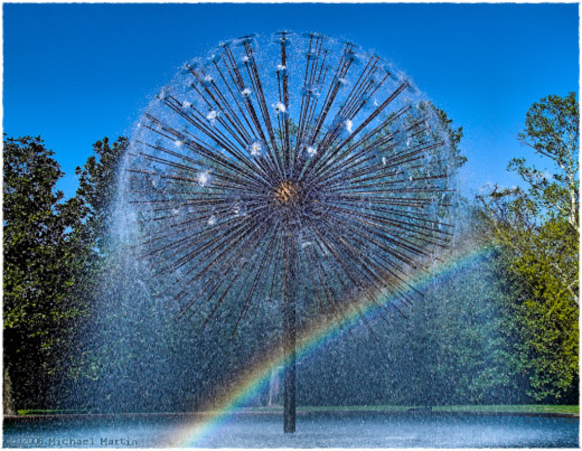 Gus and Lyndall Wortham Park, and Wortham Fountain Comparing Both
