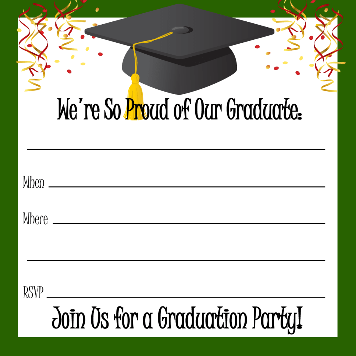 Free Printable Graduation Party Invitations HubPages