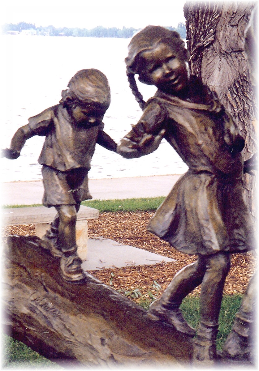Pictures in Loveland, Colorado Park Bronze Sculpture and Art Lover's