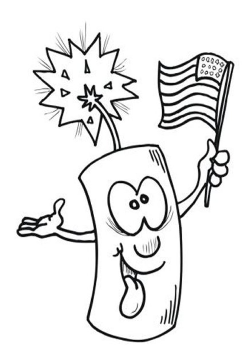 4th-of-July Fireworks Kids Coloring Pages and Free Colouring Pictures
