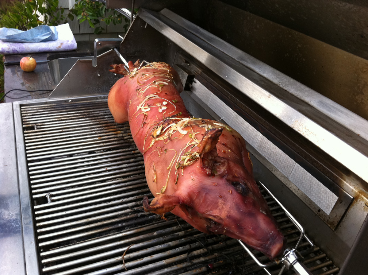 SpitRoasted Pig on the Barbecue Delishably