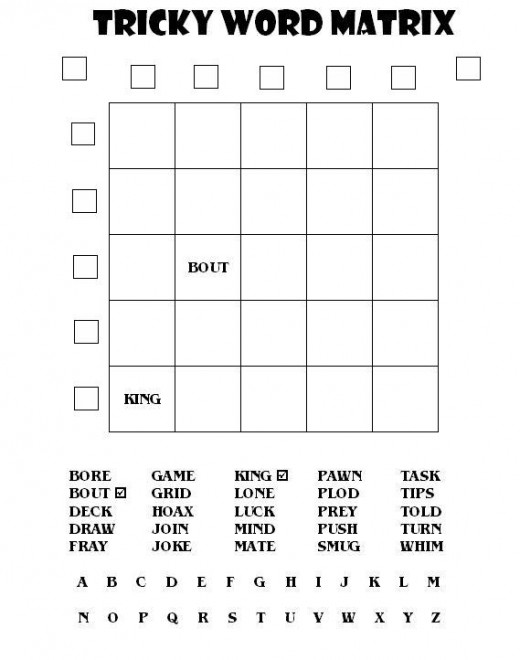 Great Word Puzzles for Tiger Moms and Their Cubs a Tricky Word Matrix