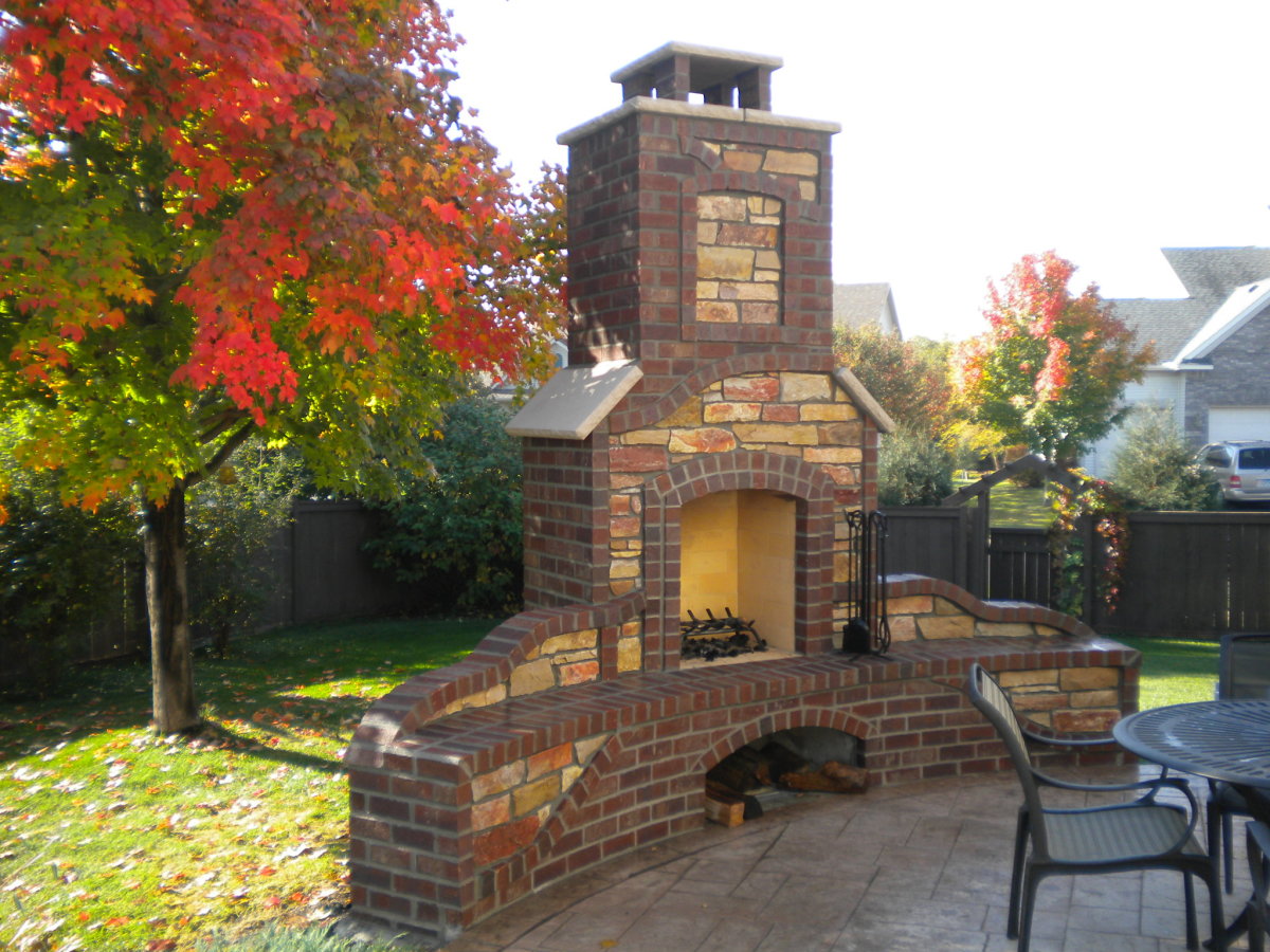 Brick And Stone Outdoor Fireplace Fireplace Guide by Linda