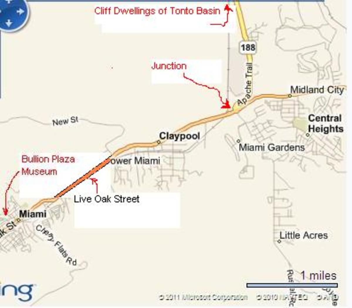 See McKusick Tiles at the Bullion Plaza Museum in Miami, Arizona