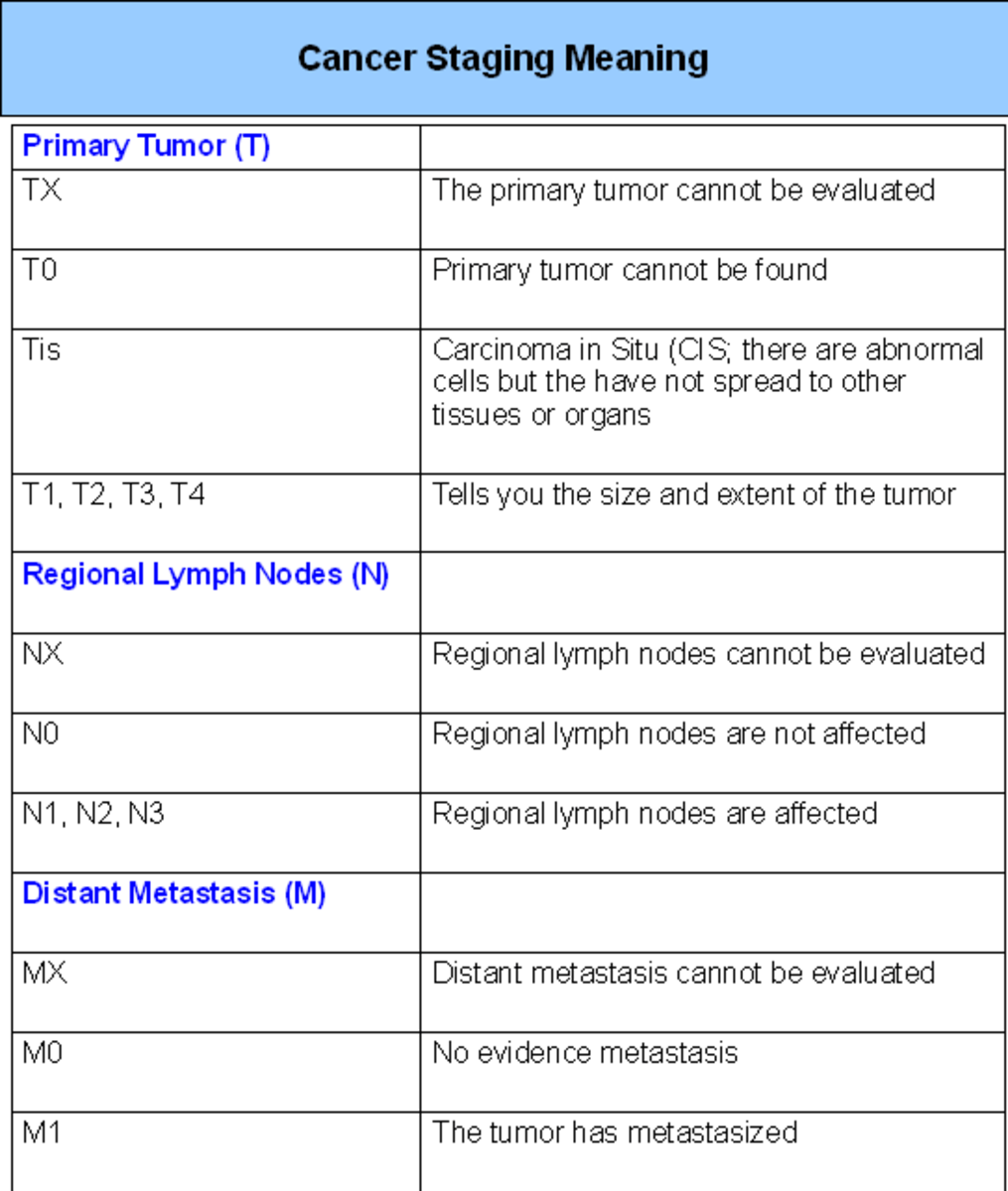 Tnm Cancer Staging Chart