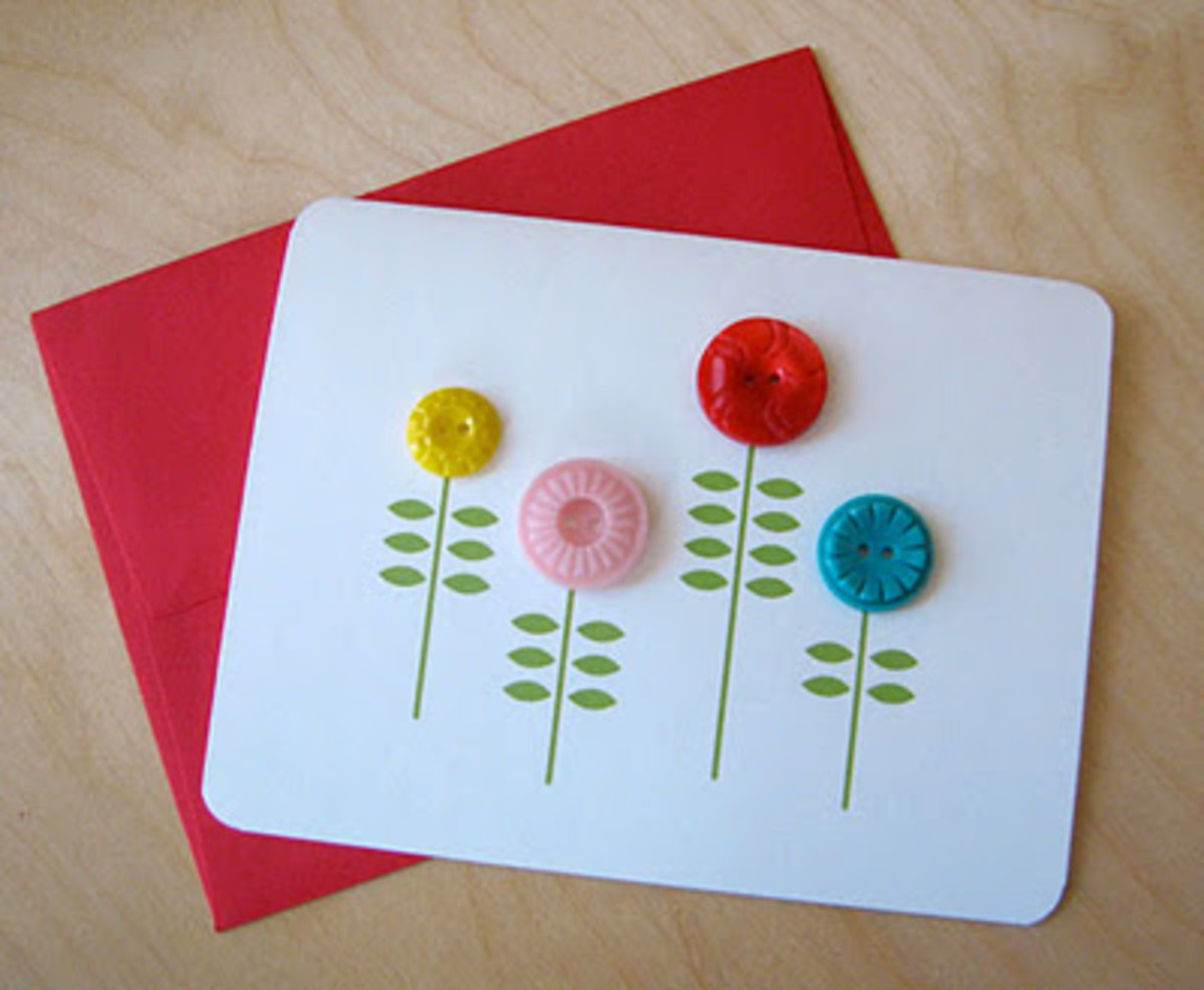 Button Greeting Cards Ideas for Handmade Homemade Card