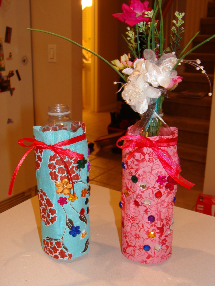 Recycled Water Bottle Fabric Vases A Kids' Craft HubPages