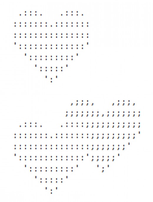 Valentine ASCII Text Art Hearts hubpages