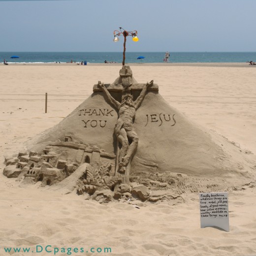 Sand Sculpture Creations At Ocean City Maryland